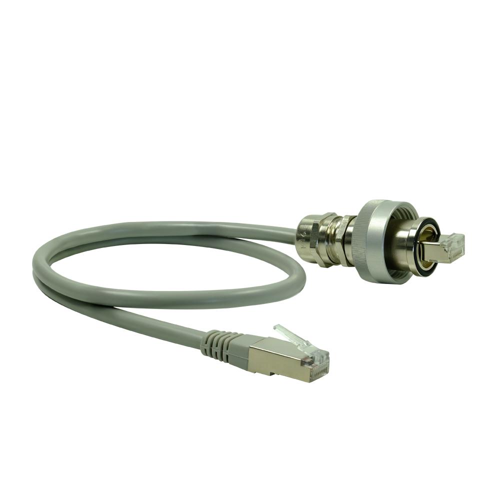 IP67 socket with RJ45 plug & union nut