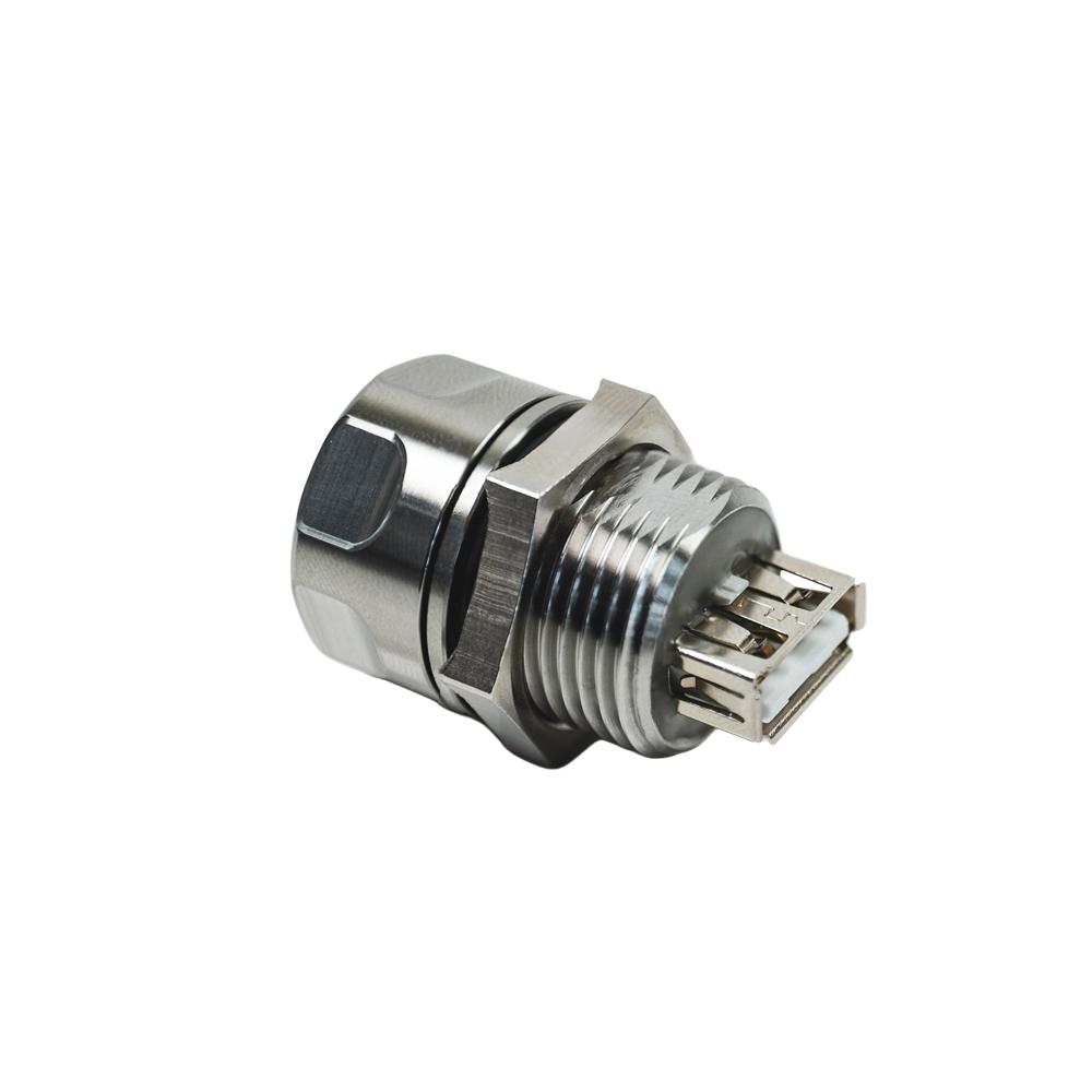 USB Type-A M20 through connector with IP67 protection